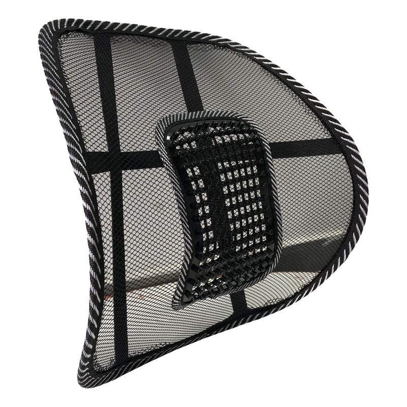 Mesh Back Support with Massage Beads – Lumbar Support for Office & Car Seat