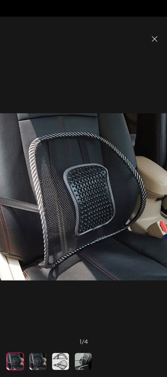 Mesh Back Support with Massage Beads – Lumbar Support for Office & Car Seat