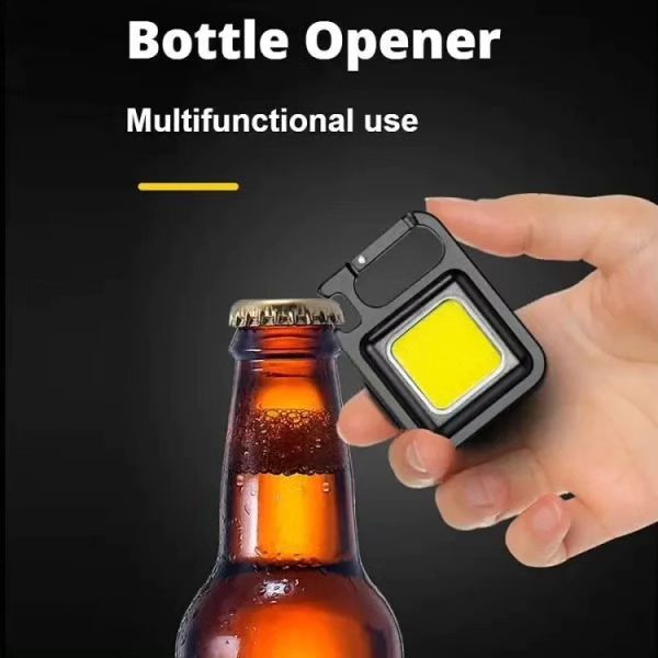 Mini COB Keychain Flashlight – High Brightness, Magnetic Base, light