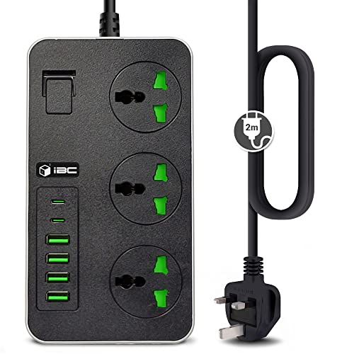 Extension lead USB  6-USB & 3-Outlet Universal Power Socket 2500watt