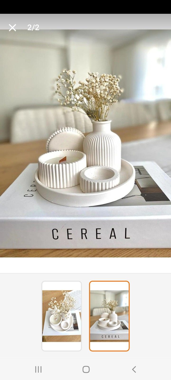 The Serenity Ribbed Decor Set: Fluted White Home Accents