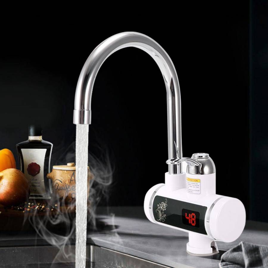 Electric Water Heater Faucet Tap | Digital Temperature Display & 2-in-1 Shower Head